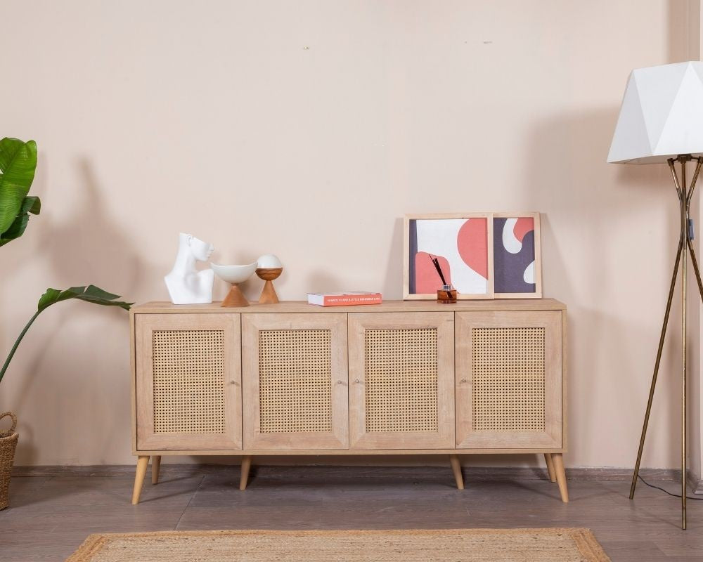 Aparador de Carvalho – 80 cm x 180 cm x 41 cm – Carvalho – Aglomerado revestido de melamina e MDF