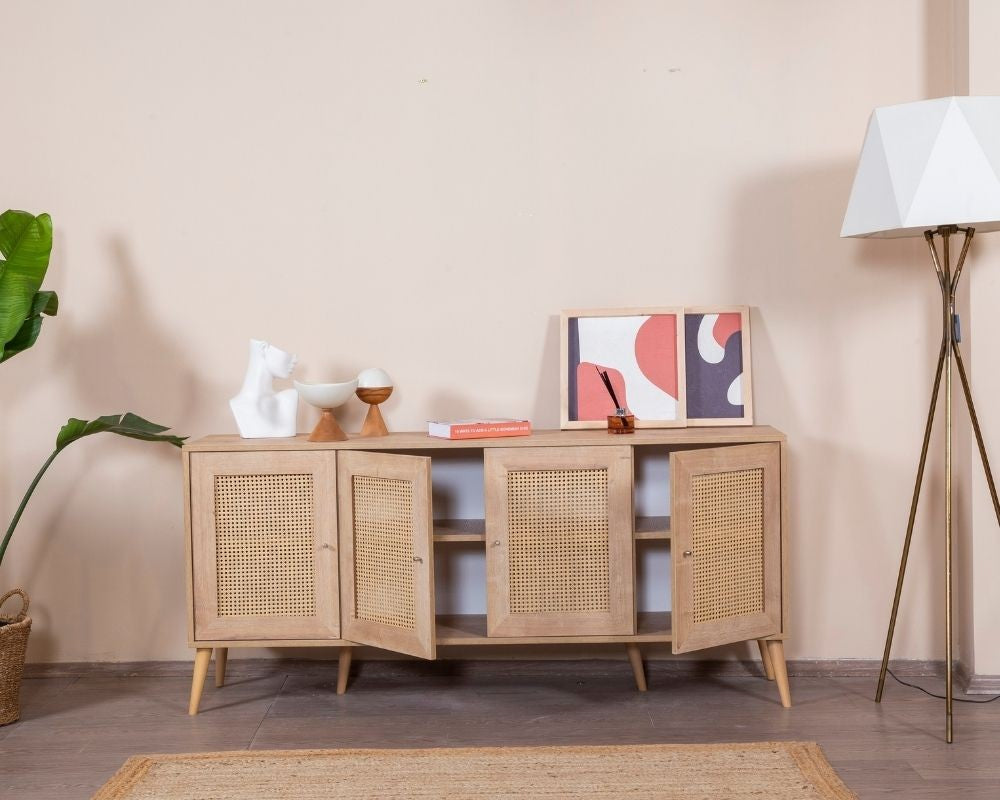 Aparador de Carvalho – 80 cm x 180 cm x 41 cm – Carvalho – Aglomerado revestido de melamina e MDF