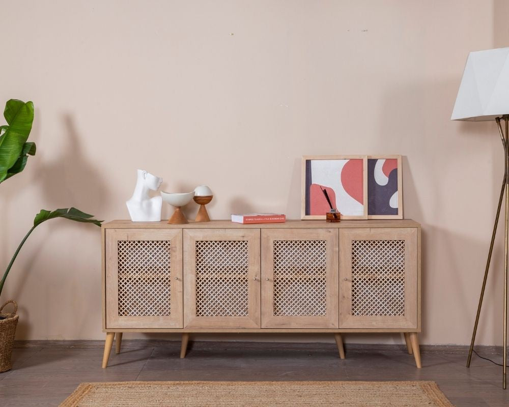 Aparador de Carvalho – 80 cm x 180 cm x 41 cm – Carvalho – MDF e Madeira de Pinho