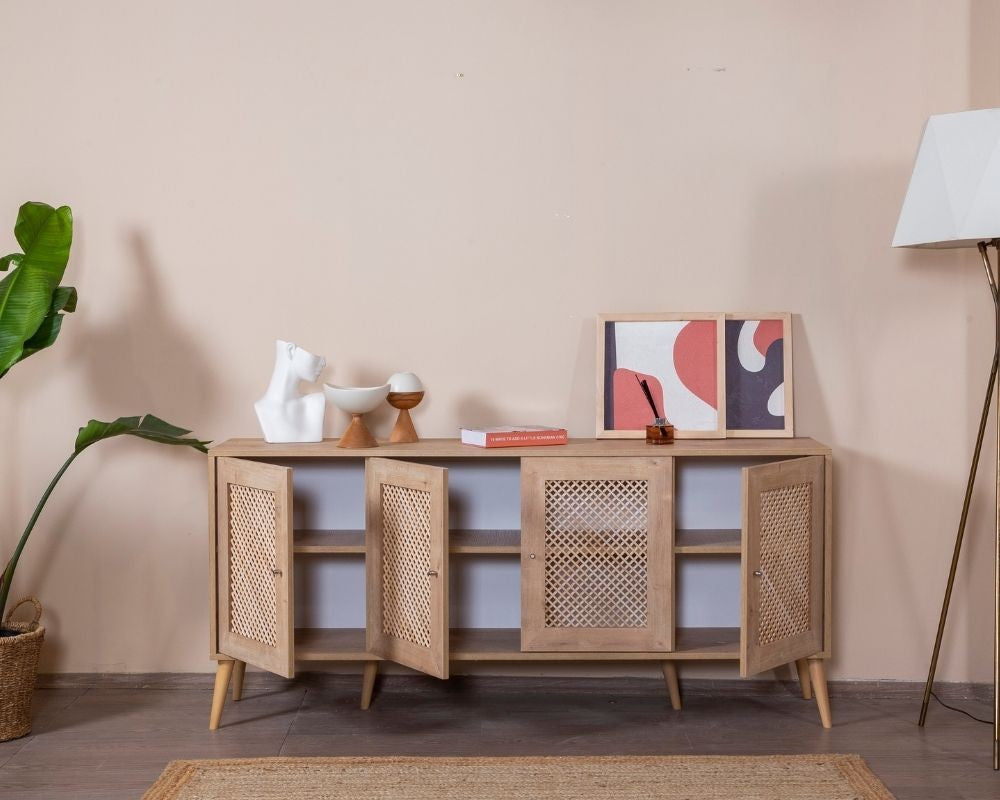 Aparador de Carvalho – 80 cm x 180 cm x 41 cm – Carvalho – MDF e Madeira de Pinho