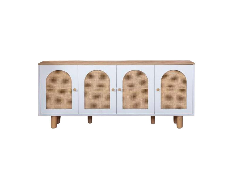 Aparador de MDF – 80 cm x 180 cm x 41 cm – Branco e Carvalho