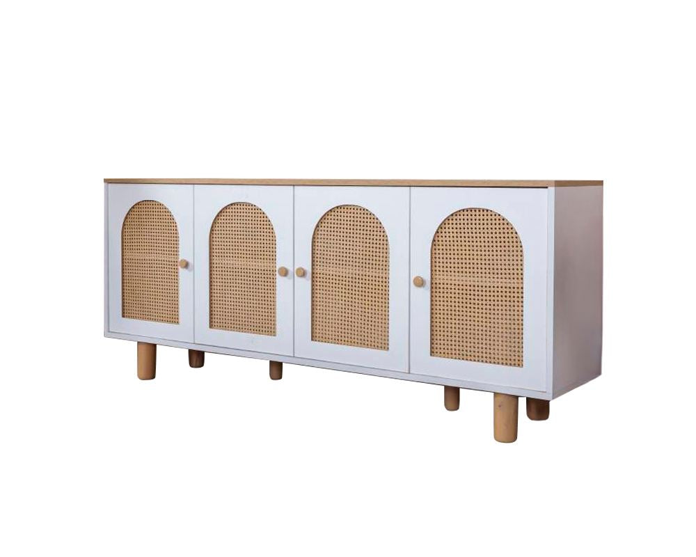 Aparador de MDF – 80 cm x 180 cm x 41 cm – Branco e Carvalho