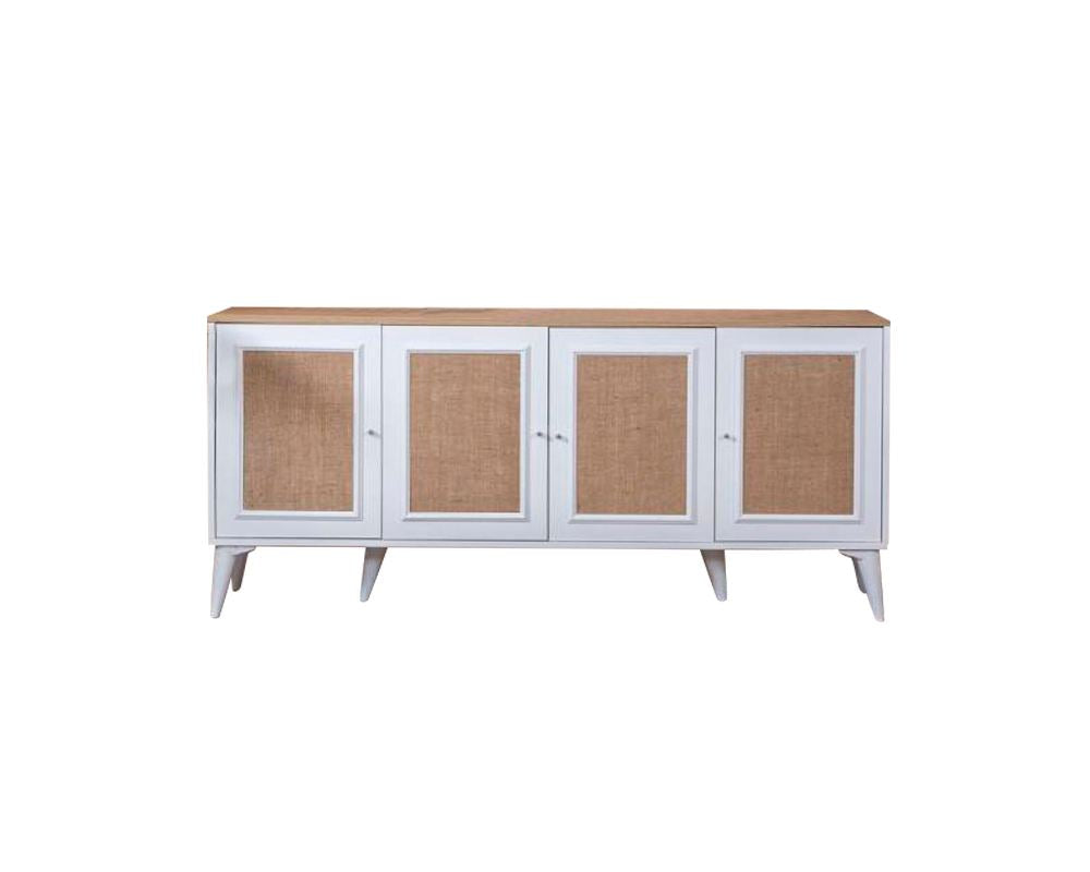 Aparador de MDF – 80 cm x 180 cm x 41 cm – Branco e Carvalho