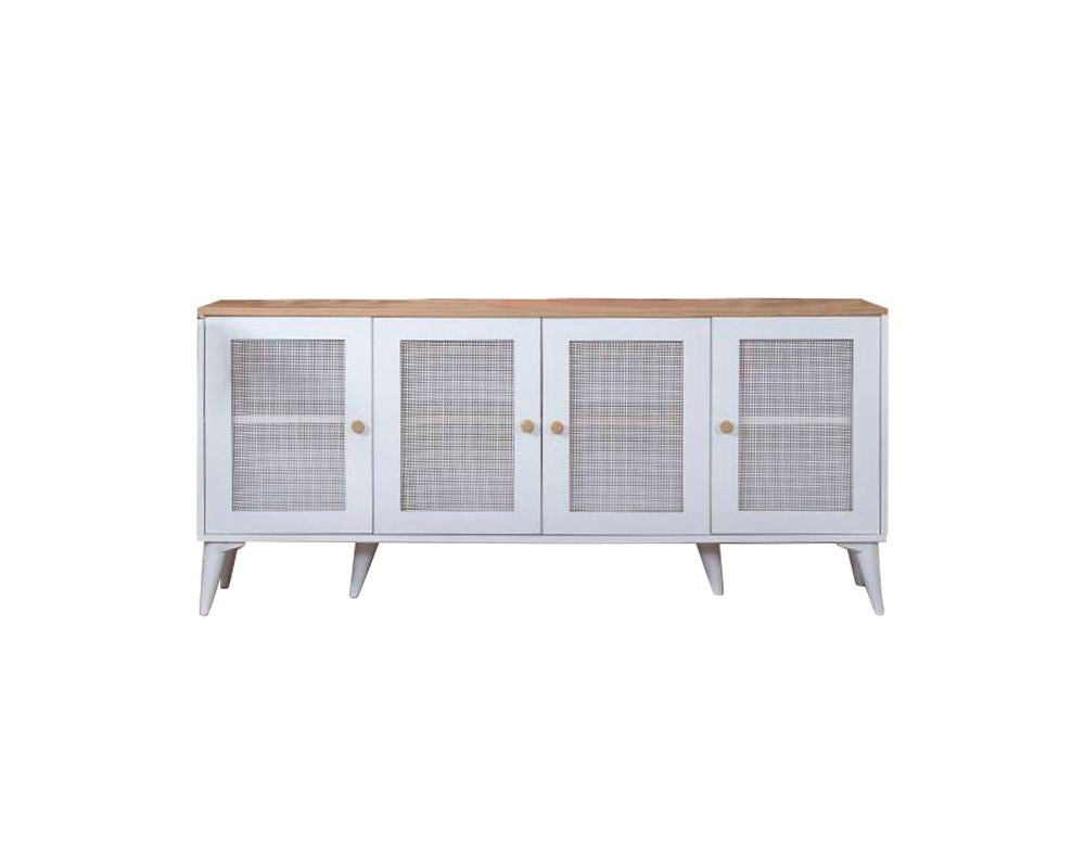 Aparador de MDF – 80 cm x 180 cm x 41 cm – Branco e Carvalho