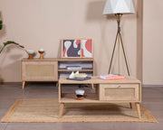 Mesa de Centro – 55 cm x 100 cm x 45 cm – Carvalho – Aglomerado