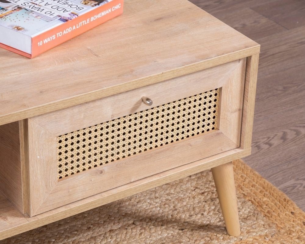 Mesa de Centro – 55 cm x 100 cm x 45 cm – Carvalho – Aglomerado