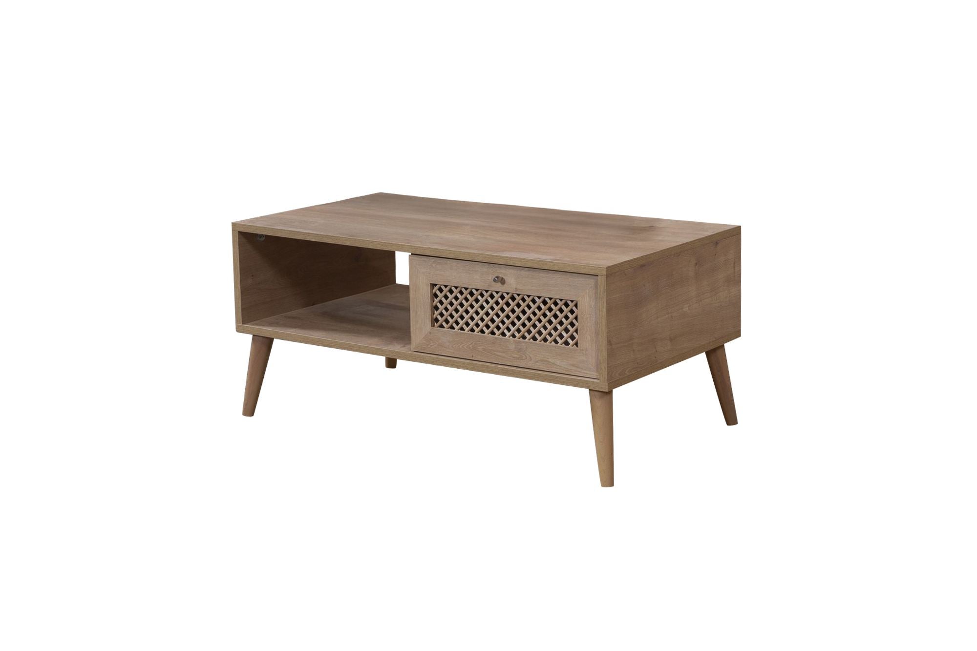 Mesa de Centro – 55cm x 100cm x 45cm – Carvalho – Aglomerado e MDF