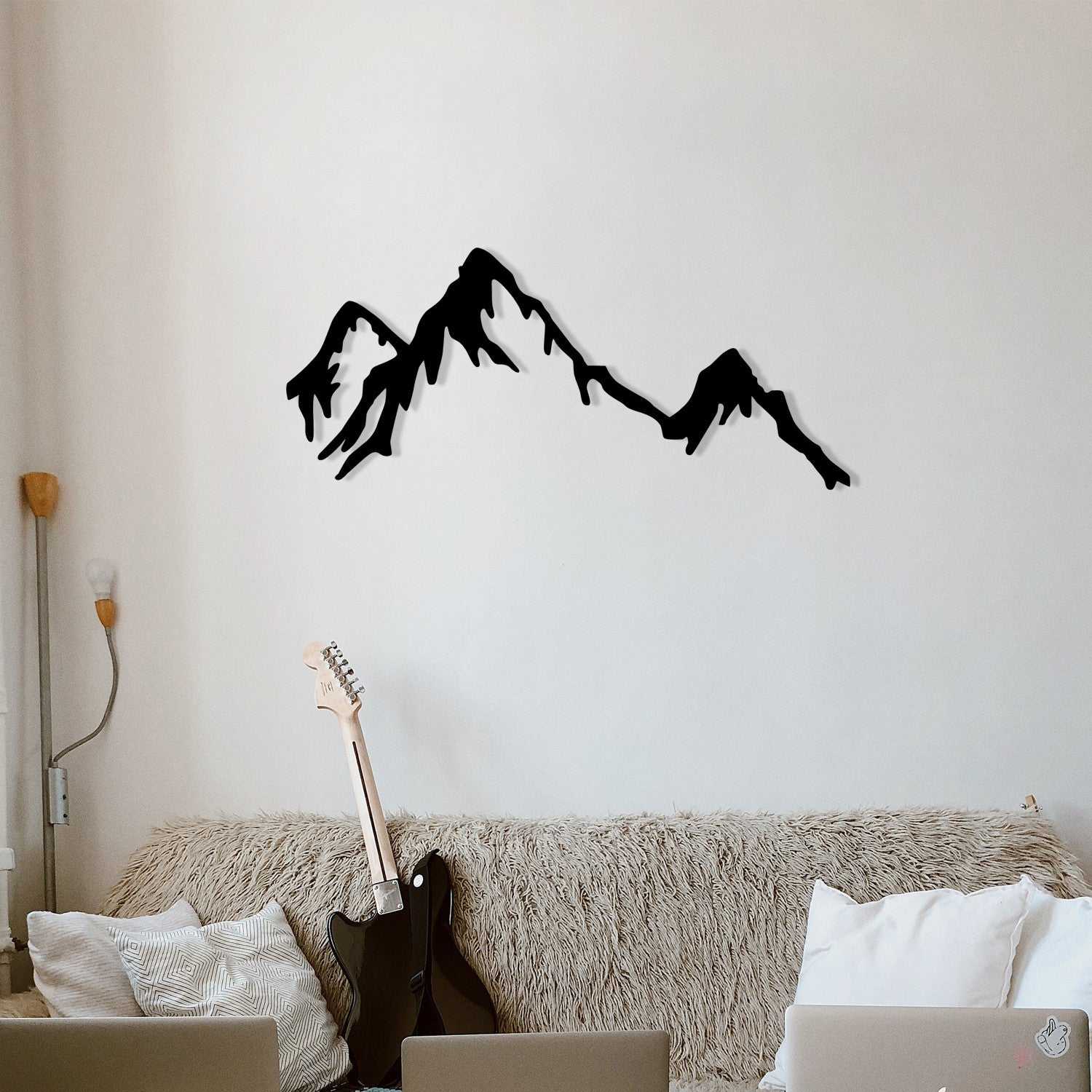 Acessório de parede decorativo de metal preto elegante, 70 x 30 cm | 100% metal, 1,2 mm de espessura | Perfeito para decoração moderna e arte de parede exclusiva