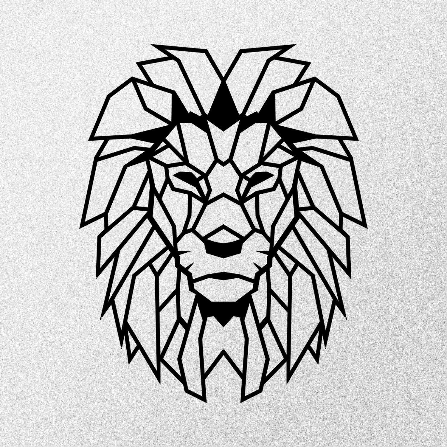 Acessório Decorativo de Parede Leão em 100% Metal Preto – 40x50 cm