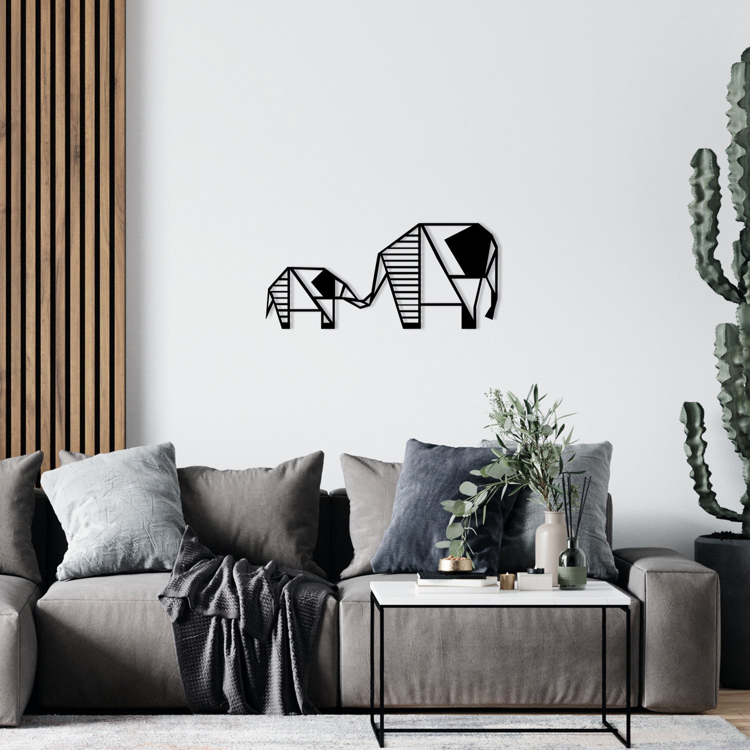 Decoração de Parede em Metal Preto 55x25 cm – Acessório Decorativo 100% Metal (1,2 mm)