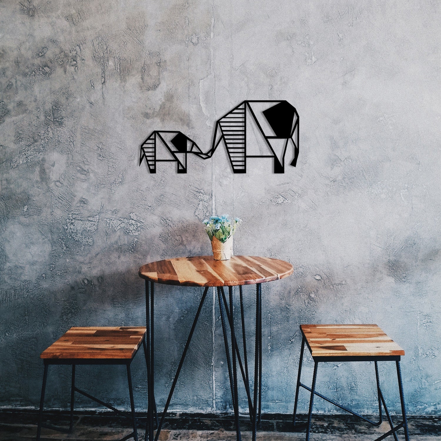 Decoração de Parede em Metal Preto 55x25 cm – Acessório Decorativo 100% Metal (1,2 mm)