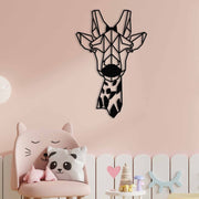 Acessório Decorativo de Parede em Metal – Girafa, Preto, 33 x 50 cm