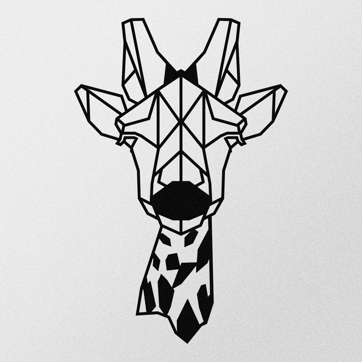 Acessório Decorativo de Parede em Metal – Girafa, Preto, 33 x 50 cm