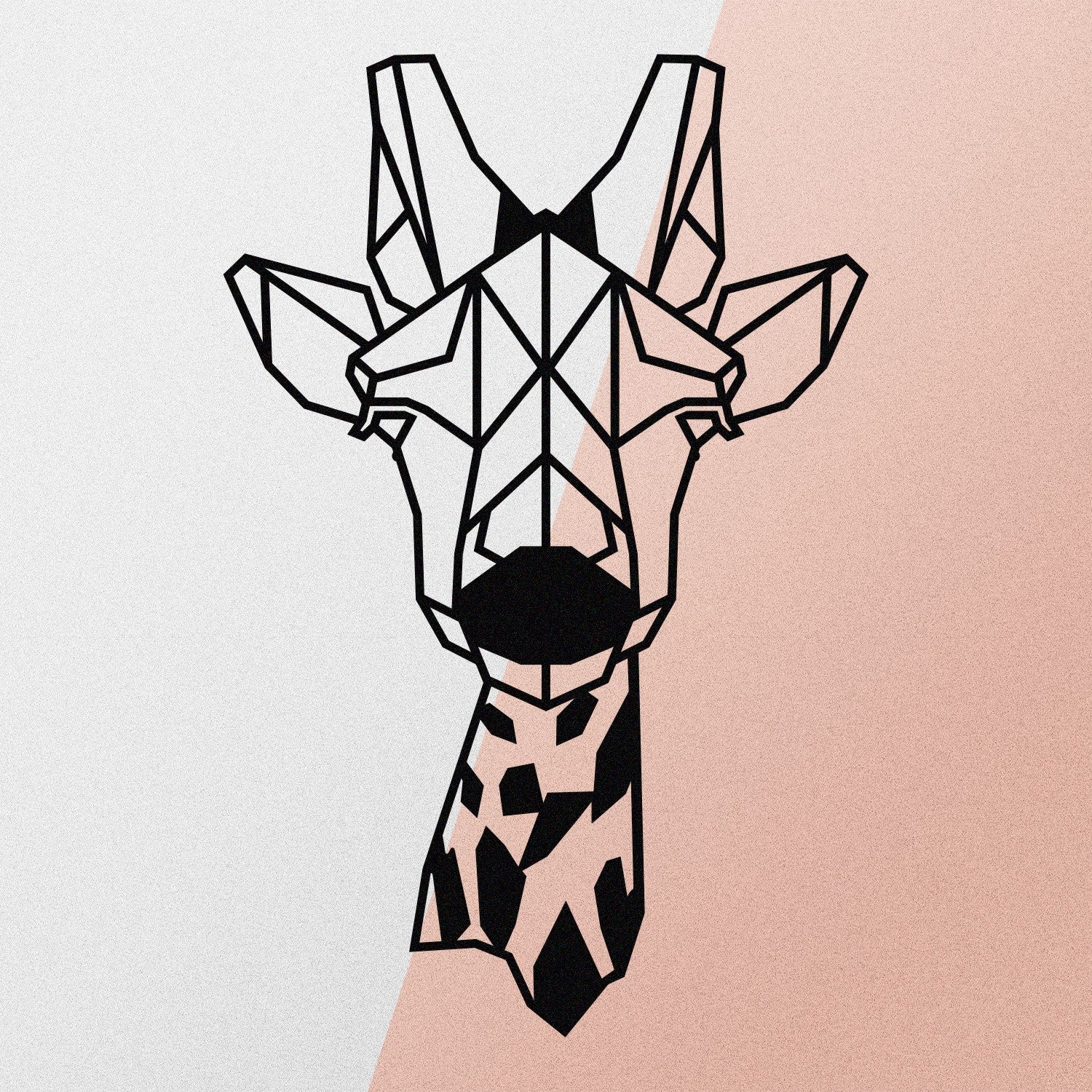 Acessório Decorativo de Parede em Metal – Girafa, Preto, 33 x 50 cm