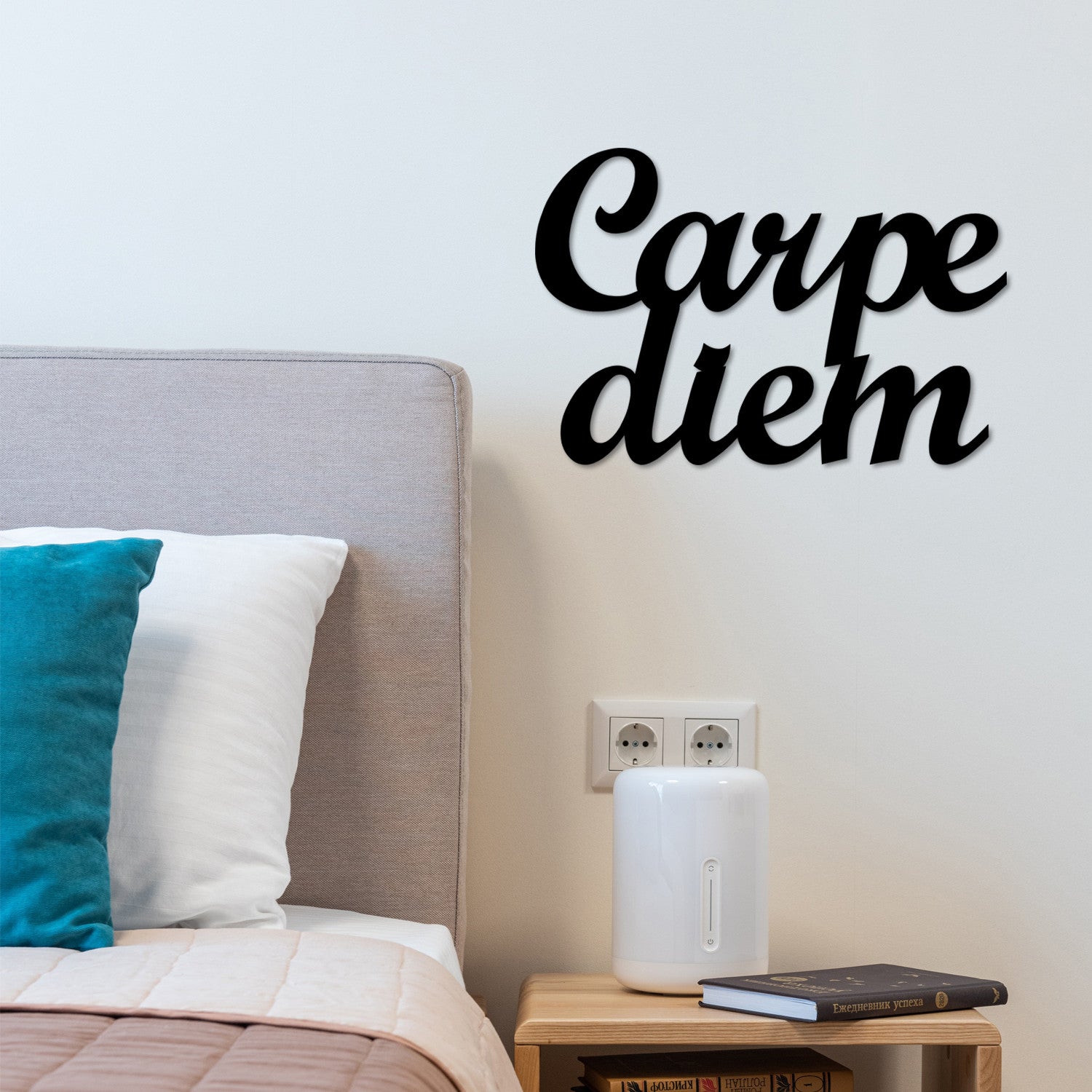 Carpediem 1 - Acessório Decorativo de Parede em Metal Preto (50 x 38 cm)