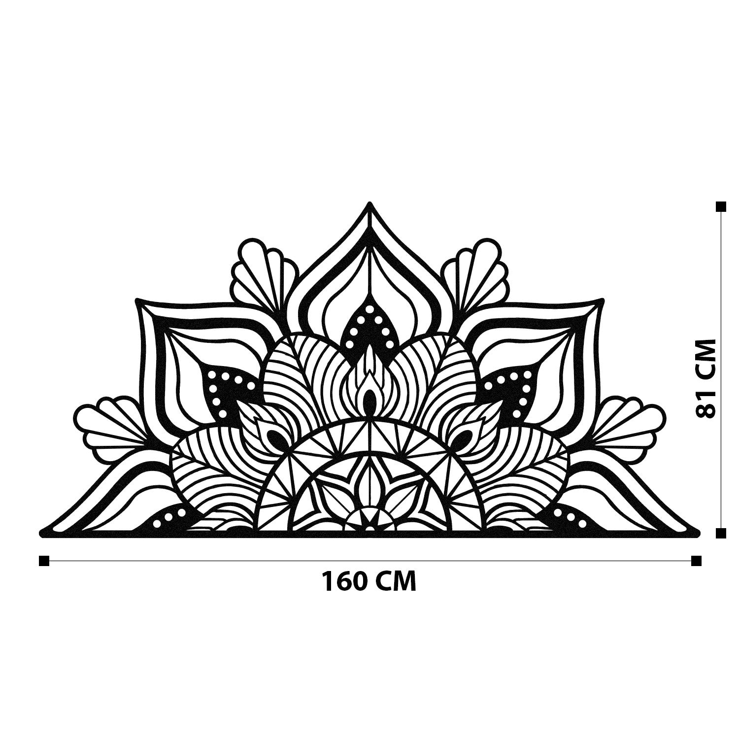 Berceste Acessório Decorativo de Parede 100% Metal, Preto, 160 x 81 cm – 279ENZ1184