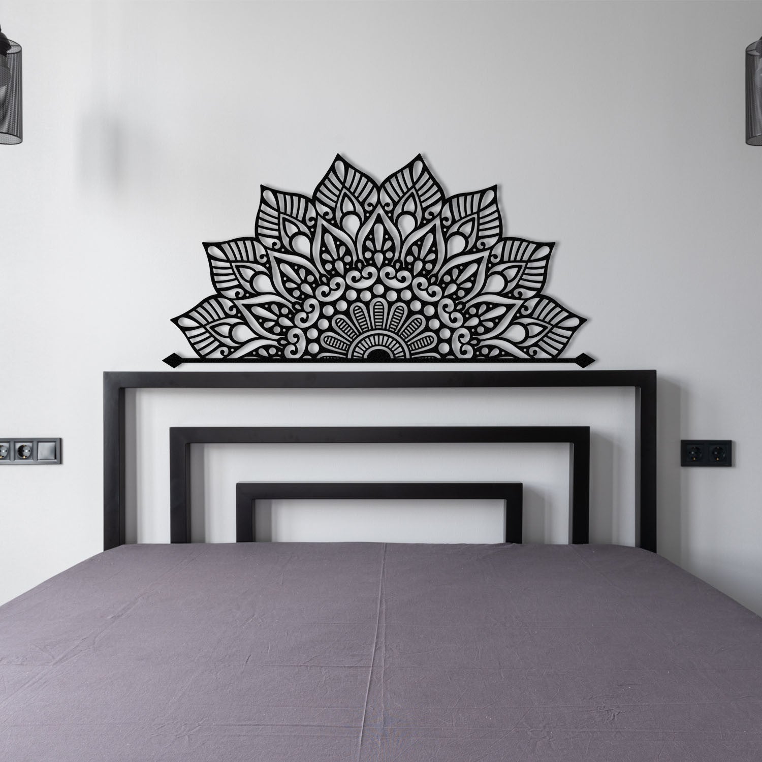 Afra — Acessório Decorativo de Parede em Metal (100%), Preto, 160 x 77 cm