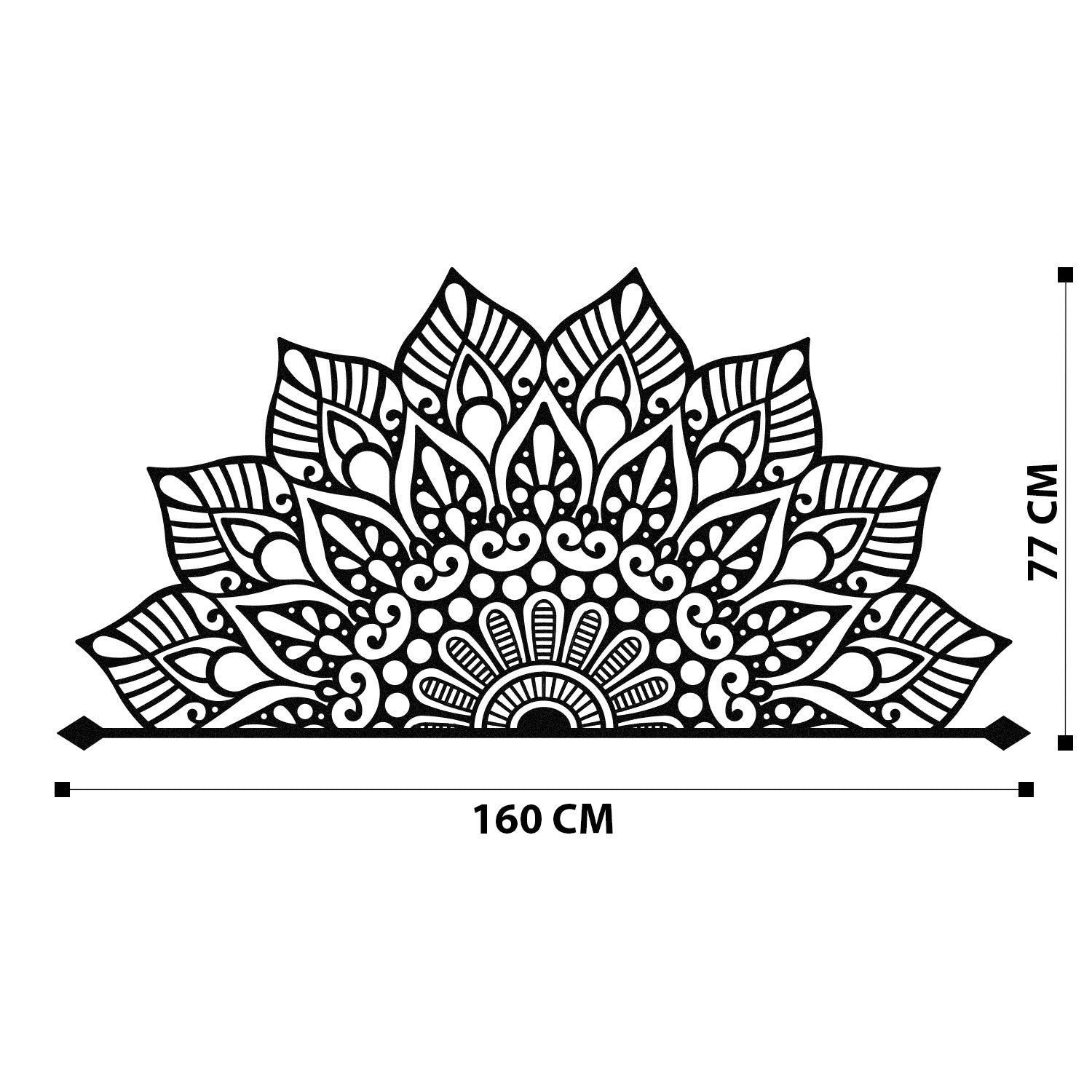 Afra — Acessório Decorativo de Parede em Metal (100%), Preto, 160 x 77 cm