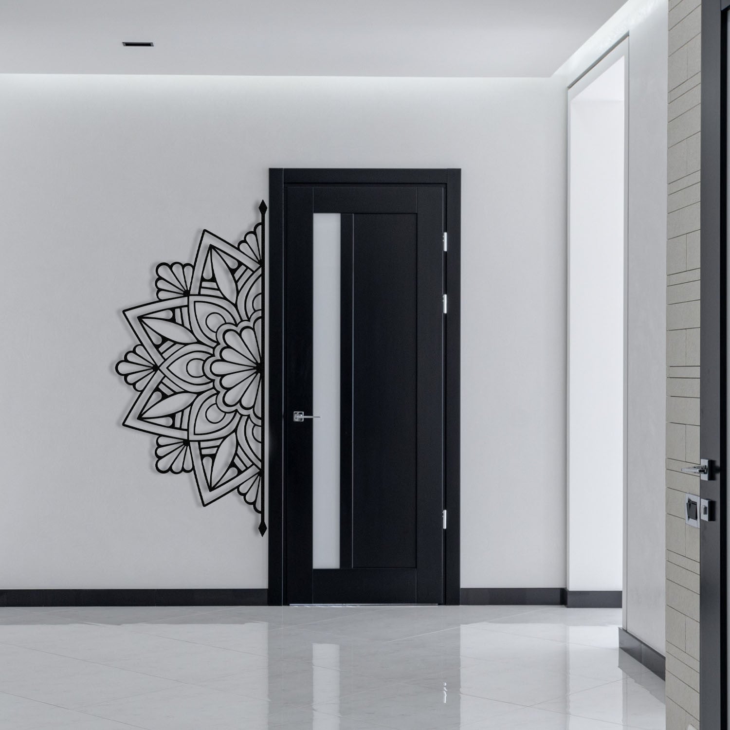 Guzeste Acessório Decorativo de Parede em Metal Preto 160 x 70 cm (1,2 mm)