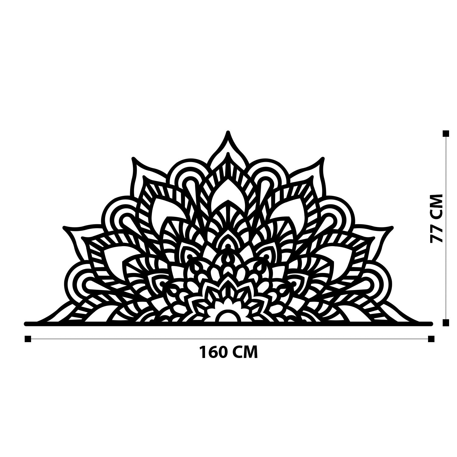 Esperanza – Acessório Decorativo de Parede em Metal Preto, 160 x 77 cm (100% metal, 1,2 mm)