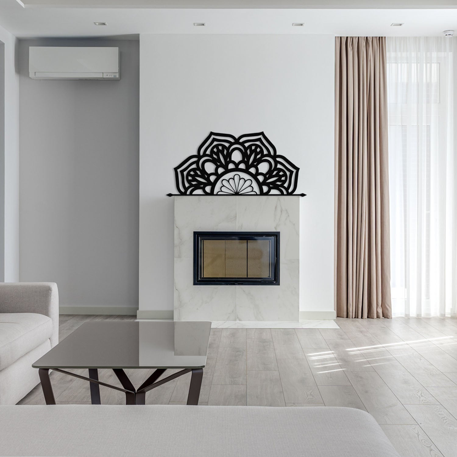 Siena – Acessório Decorativo de Parede em Metal Preto 160x73 cm | 100% Metal (1,2 mm)