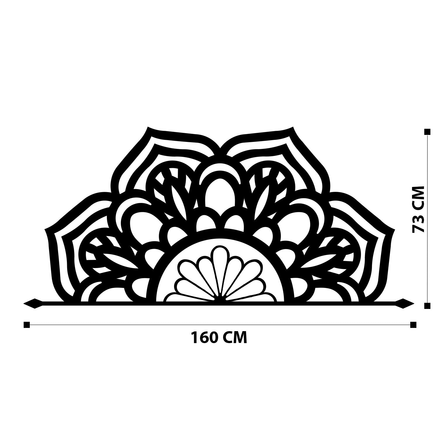 Siena – Acessório Decorativo de Parede em Metal Preto 160x73 cm | 100% Metal (1,2 mm)