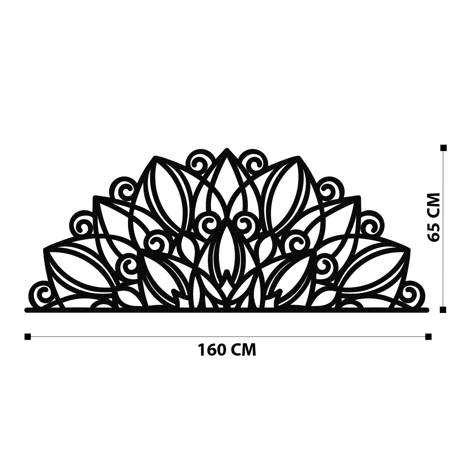 Venno Acessório Decorativo de Parede em Metal Preto 160x65 cm — Design Elegante, 100% Metal (1,2 mm)