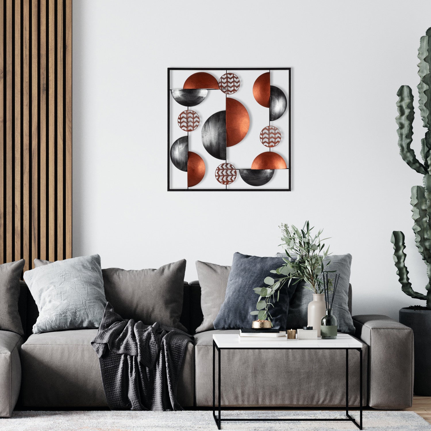 Aurora CH101-4 – Acessório Decorativo de Parede 100% Metal, Multicolor, 55 x 55 cm