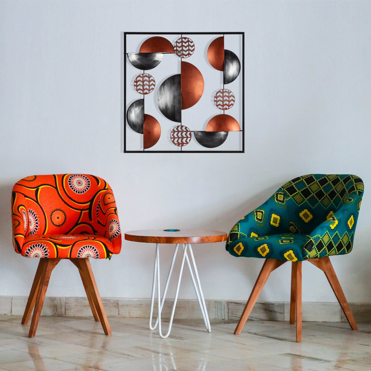 Aurora CH101-4 – Acessório Decorativo de Parede 100% Metal, Multicolor, 55 x 55 cm