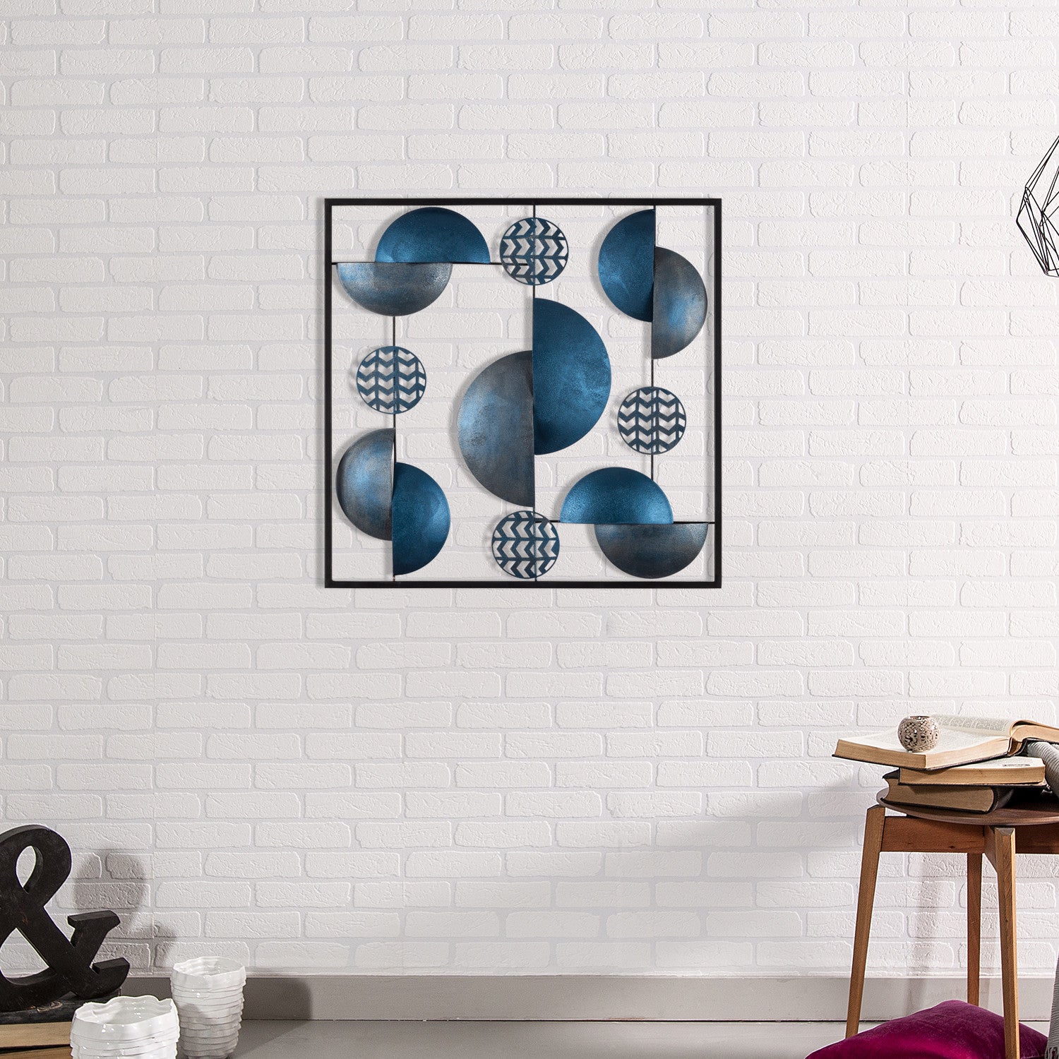 Aurora CH101-5 — Acessório Decorativo de Parede em Metal 100% (0,8 mm), Multicolor, 55 x 55 cm