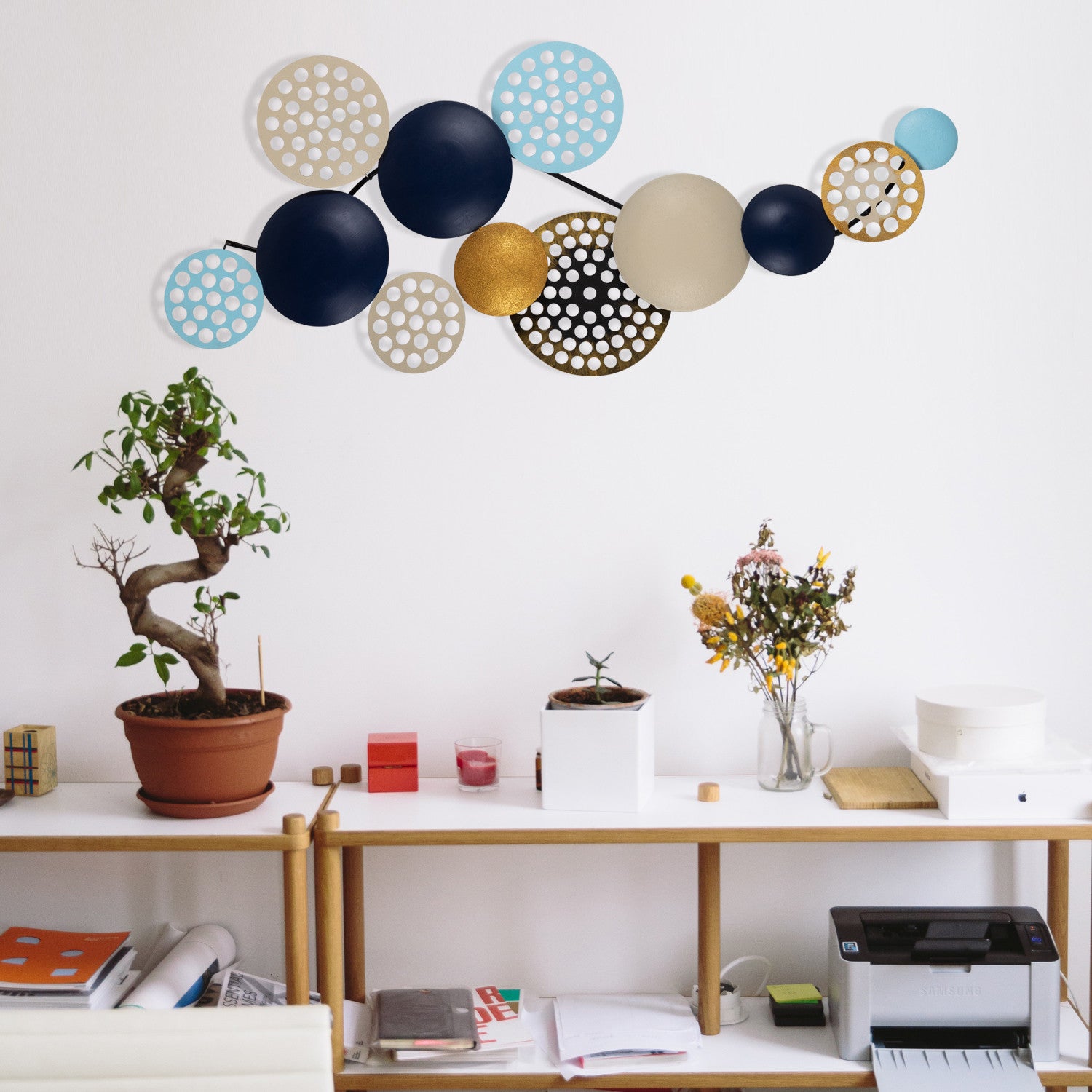 Bronte – Acessório Decorativo de Parede em 100% Metal Multicolor, 90 x 42 cm