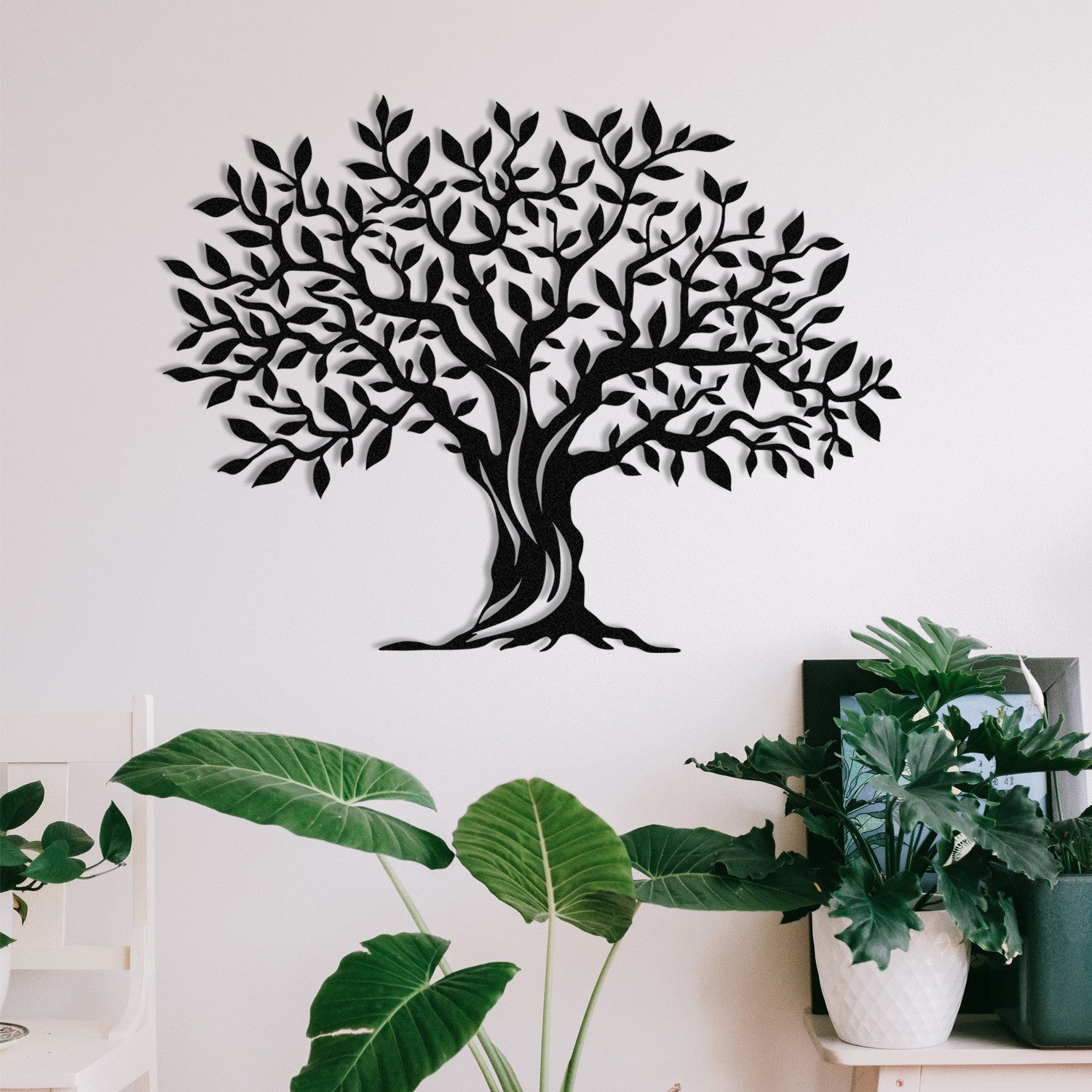 Acessório decorativo de parede em metal – 69 x 52 cm – preto – 100% metal