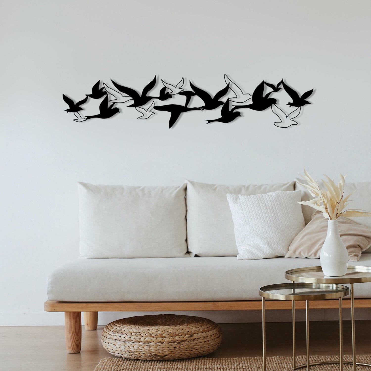 Bellissimo M112-M — Acessório Decorativo de Parede em Metal Preto, 100x22 cm (1,2 mm)