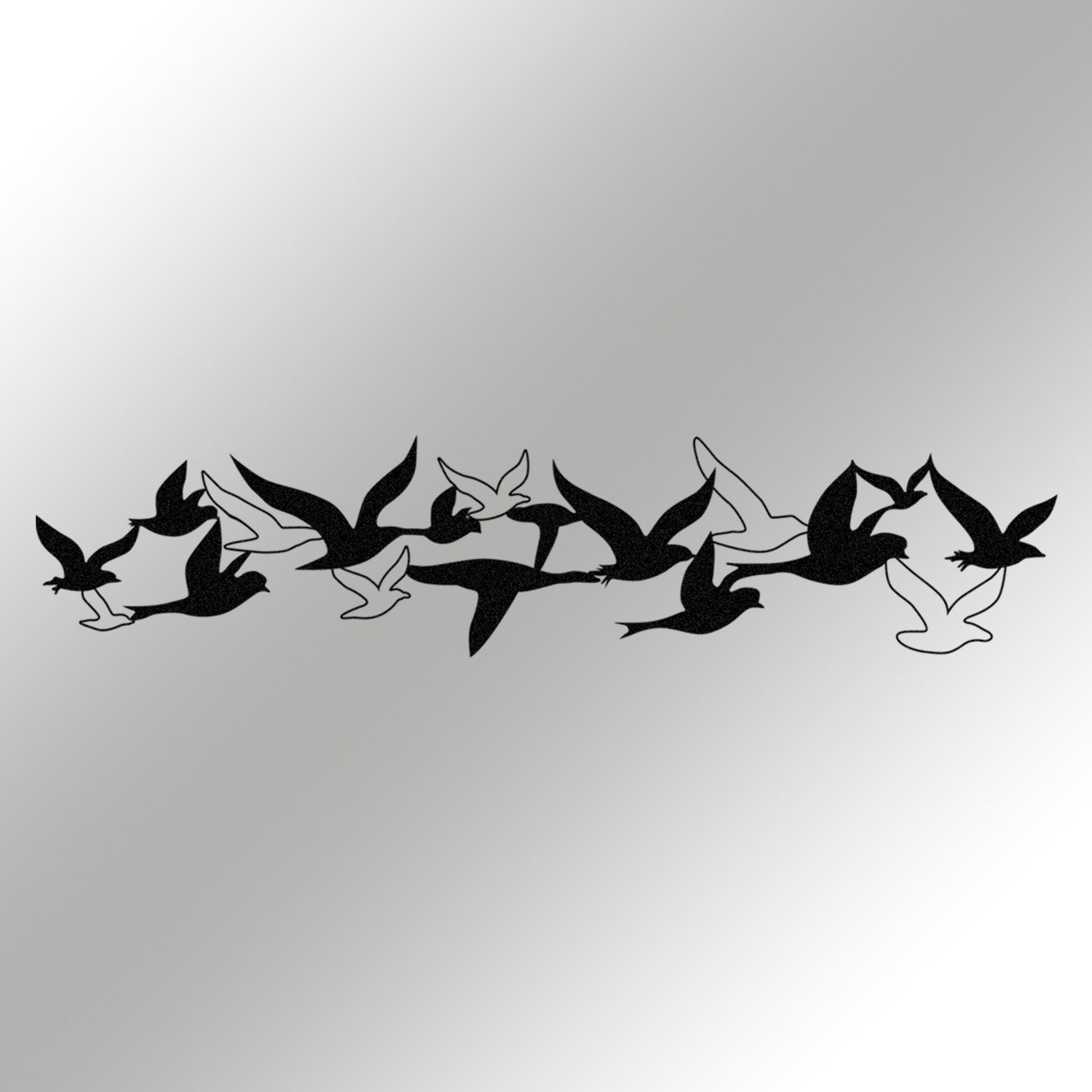 Bellissimo M112-M — Acessório Decorativo de Parede em Metal Preto, 100x22 cm (1,2 mm)