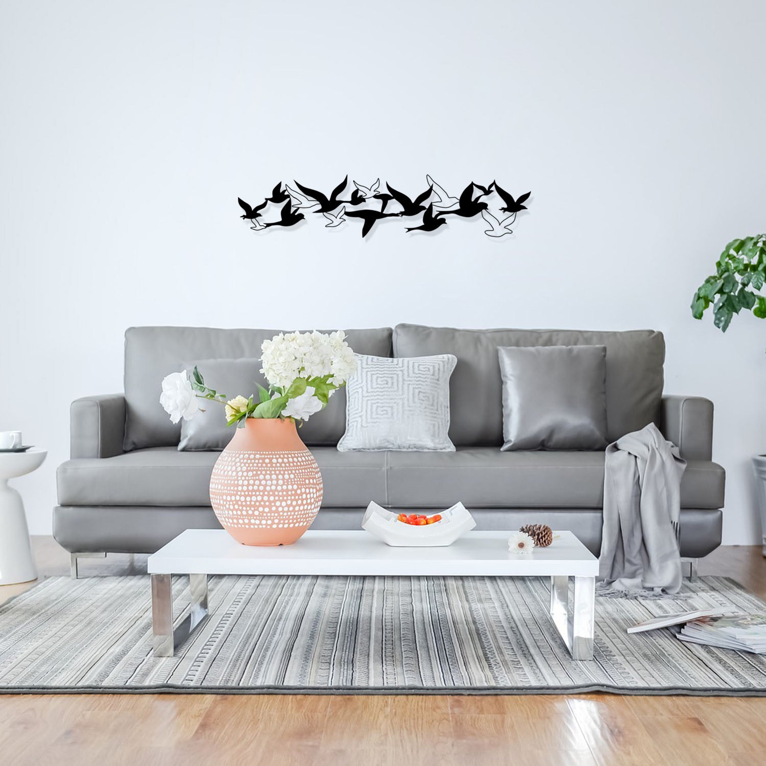 Acessório Decorativo de Parede em Metal Bellissimo M112-S — Preto, 69 x 15 cm