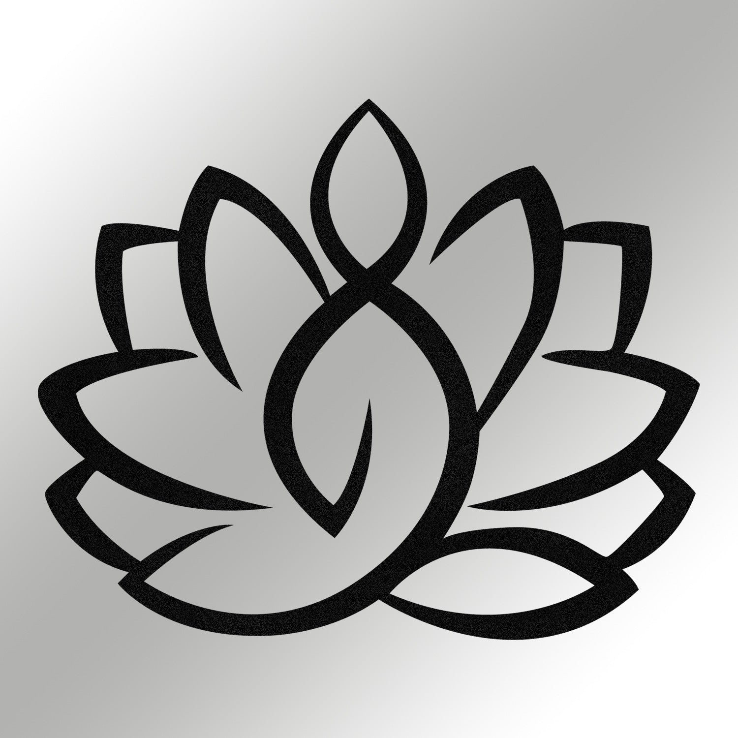 Acessório Decorativo de Parede em Metal Lotus - M114, Preto, 50 x 57 cm (100% metal, 1,2 mm)