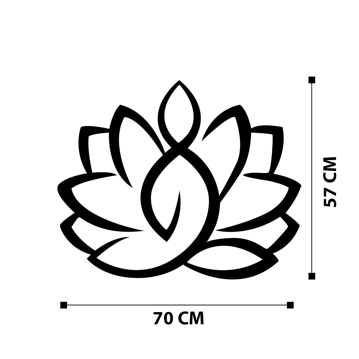 Acessório Decorativo de Parede em Metal Lotus - M114, Preto, 50 x 57 cm (100% metal, 1,2 mm)