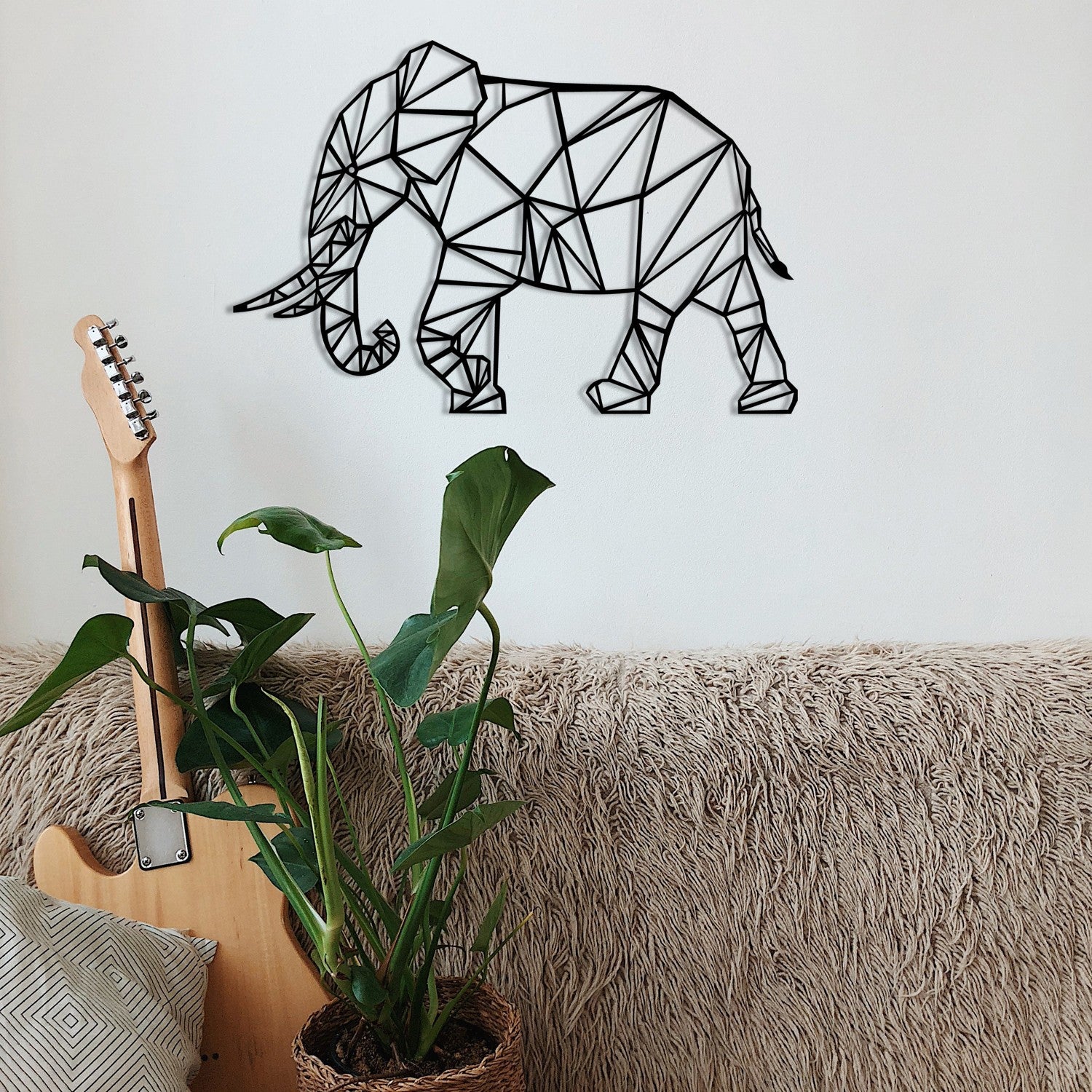 Bacio - M115 Acessório Decorativo de Parede 100% Metal, Preto (70 x 46 cm)