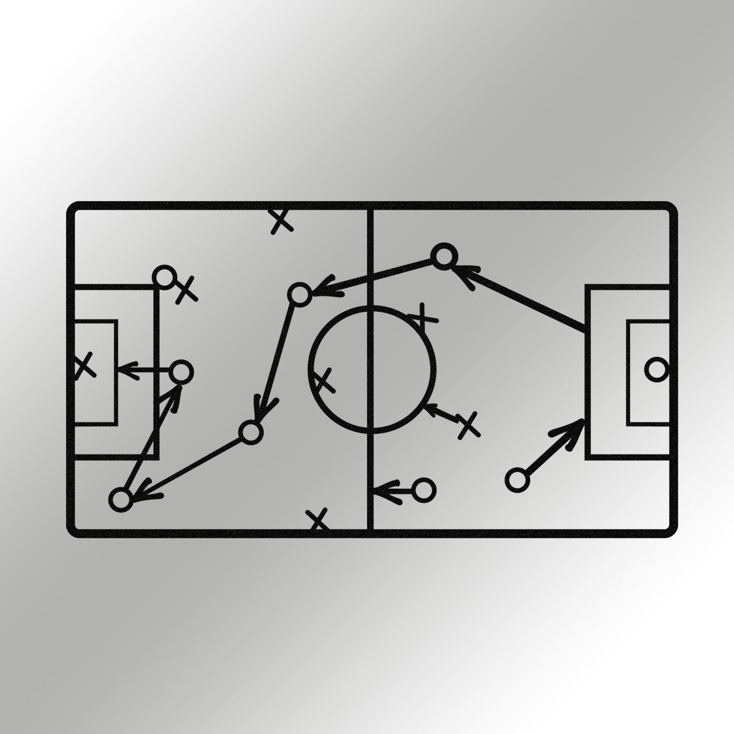Taktik M117 — Acessório Decorativo de Parede em Metal 100%, Preto, 68 x 38 cm