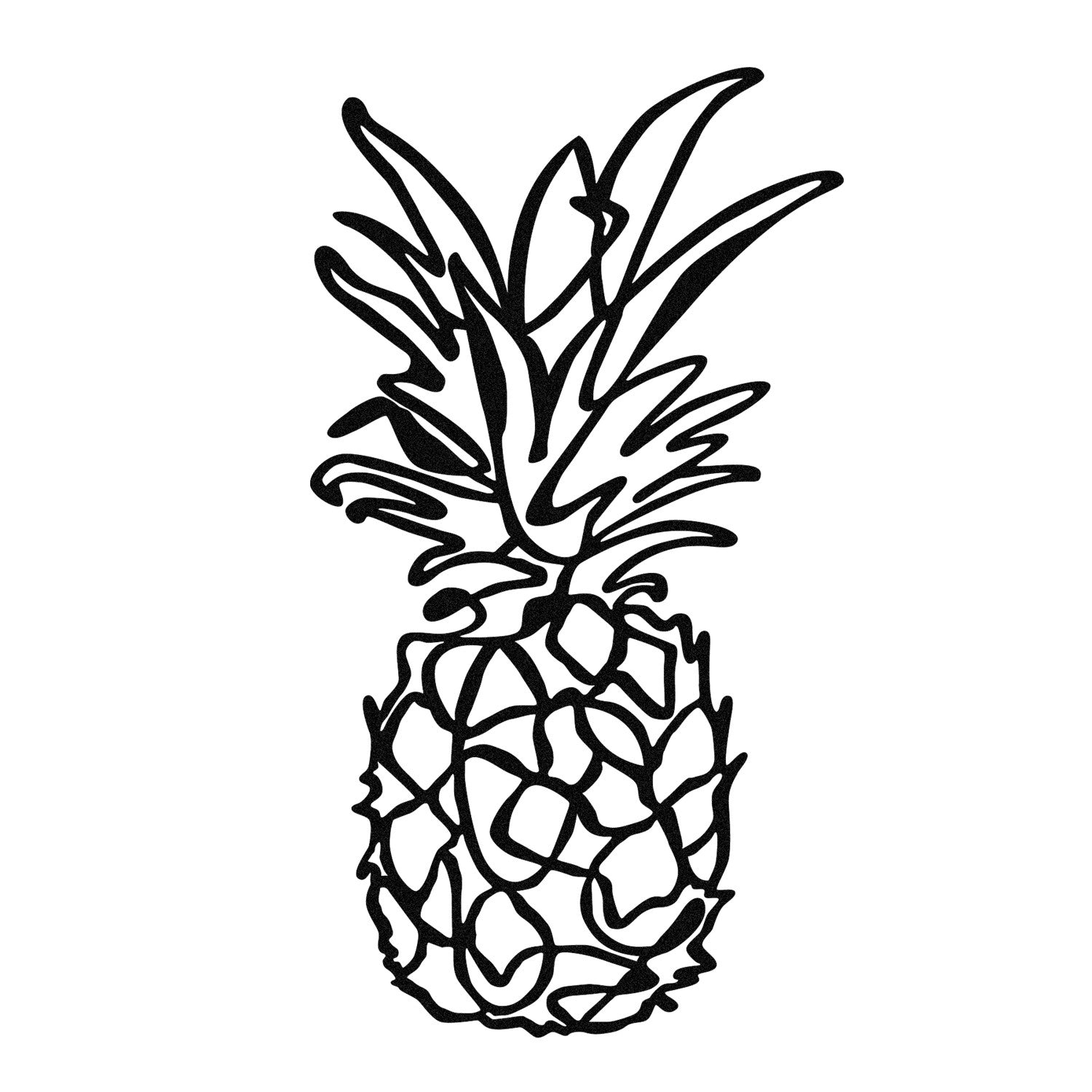 Ananas - M120 Acessório Decorativo de Parede em Metal, Preto, 33 x 60 cm