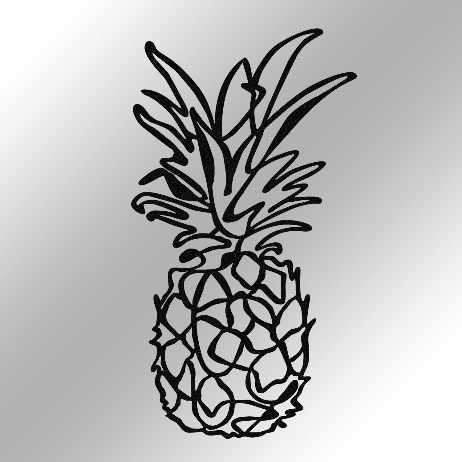 Ananas - M120 Acessório Decorativo de Parede em Metal, Preto, 33 x 60 cm