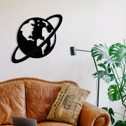 Planet - M122 Acessório Decorativo de Parede em Metal 100%, Preto, 70 x 67 cm, Espessura 1,2 mm