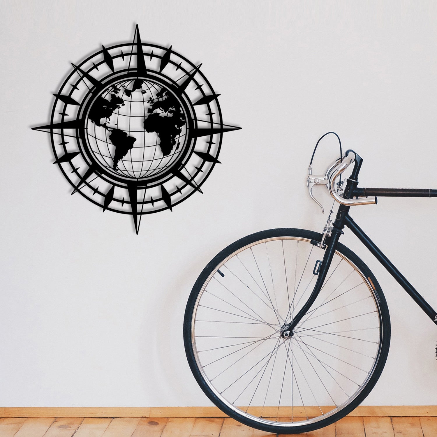 Gercek Dunya — Acessório Decorativo de Parede em Metal, Preto, 49x49 cm, 1,45 kg, 100% Metal (1,2 mm)