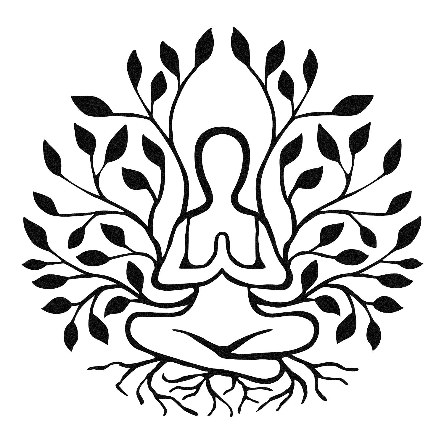 Acessório Decorativo de Parede em Metal “Yoga” – Preto, 51x52 cm (1,2 mm, 1,45 kg)