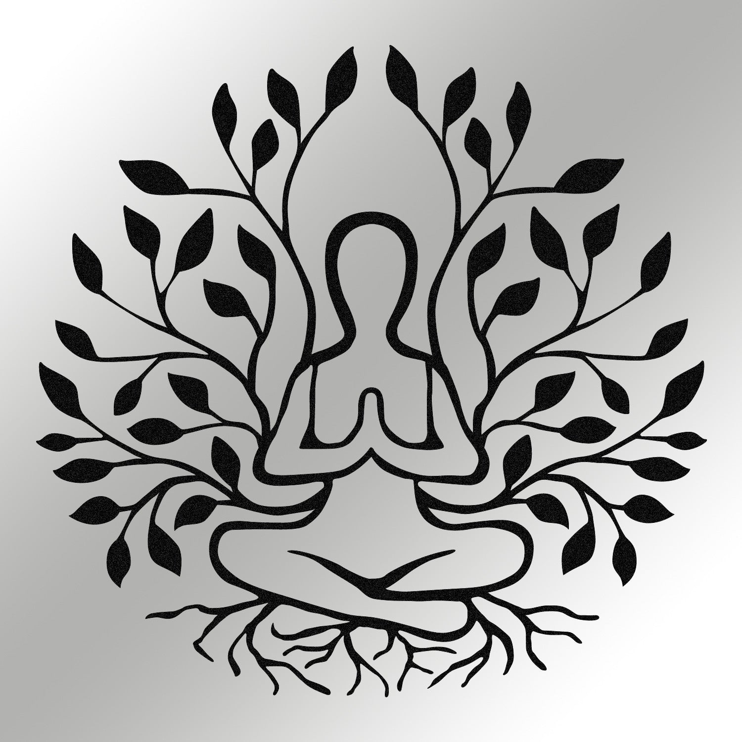 Acessório Decorativo de Parede em Metal “Yoga” – Preto, 51x52 cm (1,2 mm, 1,45 kg)