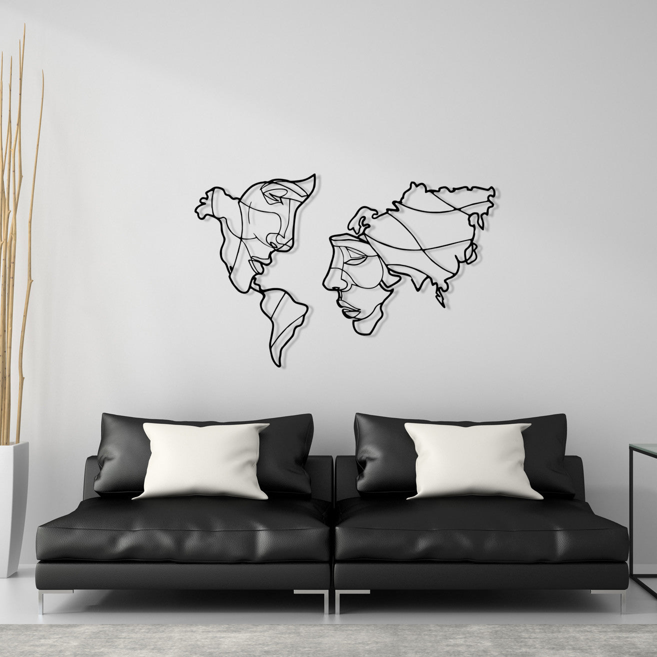 Suret — Acessório Decorativo de Parede em Metal, Preto, 139 x 89 cm (100% metal, 1,2 mm)