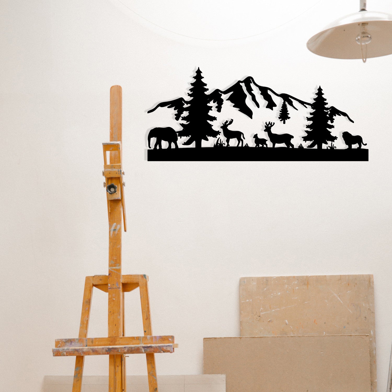 Acessório Decorativo de Parede em Metal “Mountaın” – Preto, 70 x 30 cm, 100% Metal (1,2 mm) | Ref. 279ENZ1231