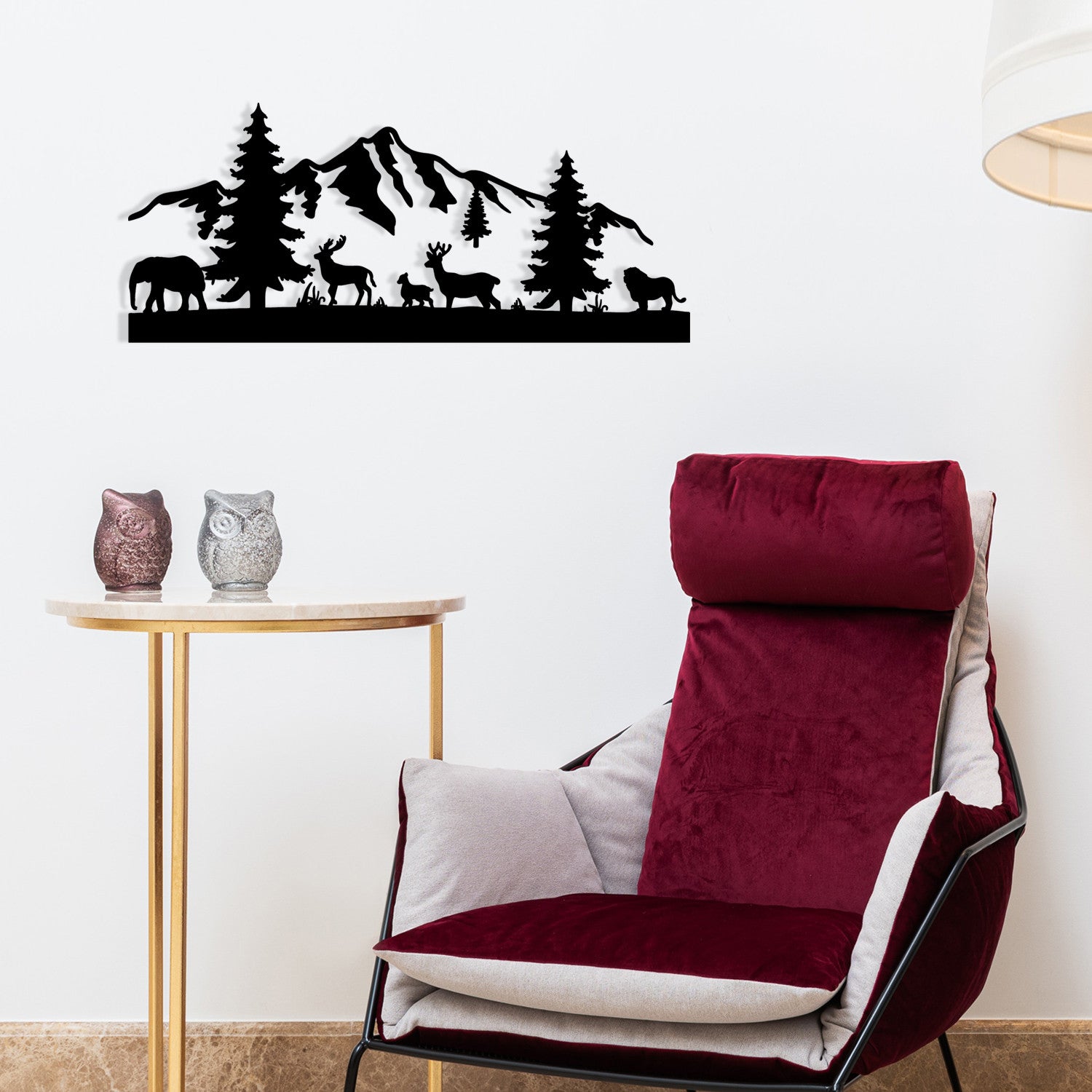 Acessório Decorativo de Parede em Metal “Mountaın” – Preto, 70 x 30 cm, 100% Metal (1,2 mm) | Ref. 279ENZ1231
