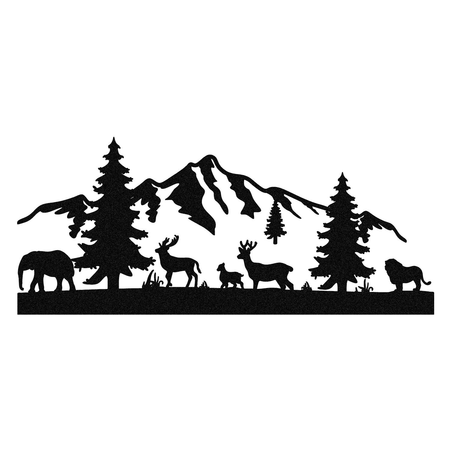 Acessório Decorativo de Parede em Metal “Mountaın” – Preto, 70 x 30 cm, 100% Metal (1,2 mm) | Ref. 279ENZ1231