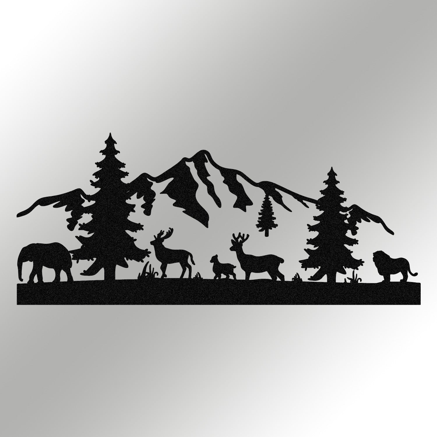Acessório Decorativo de Parede em Metal “Mountaın” – Preto, 70 x 30 cm, 100% Metal (1,2 mm) | Ref. 279ENZ1231